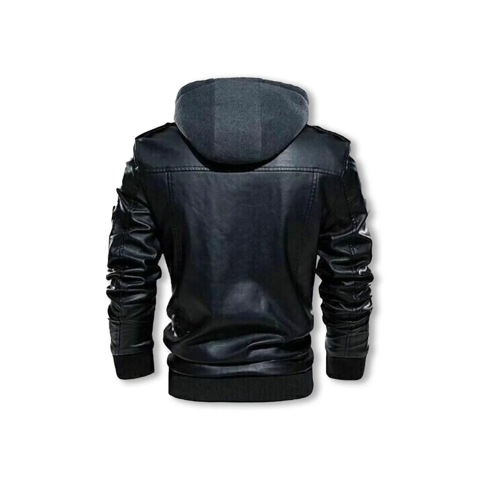 Ferrari Men's Motorcycle Hooded Leather Biker Jacket Ferrari Men's Motorcycle Hooded Leather Biker Jacket