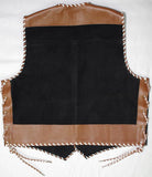 Mens Snake Embossed Leather And Denim Motorcycle Leather Vest