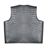 Men's Classic Style Gator Embossed Gray Motorcycle Concealed Carry Leather Vest (Copy)