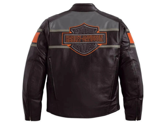 Harley Davidson Men's Motorcycle Leather Biker Jacket Concealed Carry