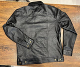 Mens Motorcycle Black Trucker Leather Shirt Concealed Carry