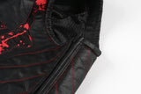 Unique Skull Design W/ Bloody Black Finish Men's Motorcycle Concealed Carry Biker Leather Vest