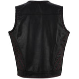 Unique Skull Design W/ Bloody Black Finish Men's Motorcycle Concealed Carry Biker Leather Vest