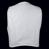 Men's Gator Embossed White Motorcycle Concealed Carry Leather Vest