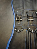 Patch Vest Men's Heavy Buckle Motorcycle Concealed Carry Biker Blue Leather Vest