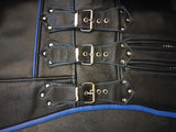 Patch Vest Men's Heavy Buckle Motorcycle Concealed Carry Biker Blue Leather Vest
