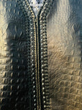 Men Alligator Embossed Motorcycle Concealed Carry Biker Leather Vest W/ Paisley Liner