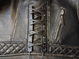 Patch Vest Men's Heavy Buckle Motorcycle Concealed Carry Biker Leather Vest With Antique Abrasion Effect