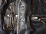 Patch Vest Men's Heavy Buckle Motorcycle Concealed Carry Biker Leather Vest With Antique Abrasion Effect