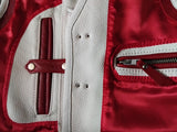 Patch Vest Men's Heavy Buckle Red Leather Motorcycle Concealed Carry Biker Vest W/ Hoodie
