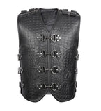 Gator Embossed Men's Heavy Buckle Motorcycle Concealed Carry Leather Vest