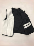 Men's Classic Zippered Biker Style White Motorcycle Leather Vest