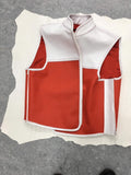 Men's Club Style Zippered Red & White Motorcycle Concealed Carry Biker Leather Vest