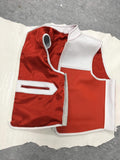 Men's Club Style Zippered Red & White Motorcycle Concealed Carry Biker Leather Vest