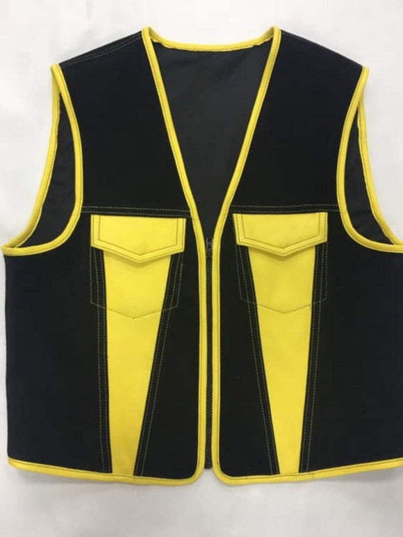 Men's Classic Zippered Biker Style Suede Motorcycle Cowhide Leather Vest