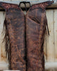 Fringe Cowgirl Chaps Buck Skin Distressed Brown Women Horse Riding Leather Chaps