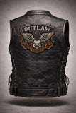 Side Lace Men's Club Style Outlaw Motorcycle Concealed Carry Leather Vest