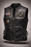 Side Lace Men's Club Style Outlaw Motorcycle Concealed Carry Leather Vest