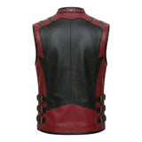 Men's Tactical Swat Style Red Motorcycle Concealed Carry Leather Vest