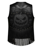 Skull Biker Gothic Steampunk Men's Leather Vest