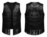 Skull Biker Gothic Steampunk Men's Leather Vest