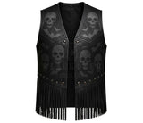 Skull Biker Gothic Steampunk Men's Leather Vest