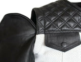 Men Motorcycle Perforated Removable Sleeves Vest Concealed Carry Leather Jacket