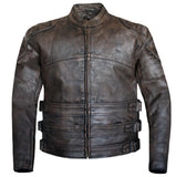 Men Brown Motorcycle Biker Style Concealed Carry Leather Jacket