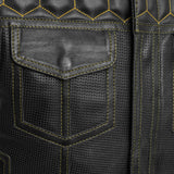 Hunt Club Honey Comb Men's Perforated Motorcycle Concealed Carry Leather Vest