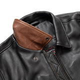 Men's Two Tone Moto Bomber Style Motorcycle Leather Jacket