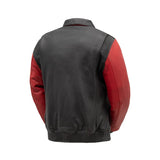 Men's Two Tone Moto Bomber Style Motorcycle Biker Leather Jacket