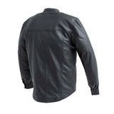 Mens Motorcycle Black Leather Shirt Concealed Carry