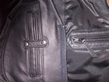 Hunt Club Men's Camo Leather Heavy Buckles Cowhide Leather 1.3mm Vintage Motorcycle Biker Concealed Carry Black Leather Vest