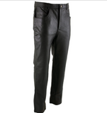 MEN CLASSIC FITTED RIDING BIKER MOTORCYCLE LEATHER PANTS