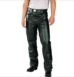 MEN CLASSIC FITTED RIDING BIKER MOTORCYCLE LEATHER PANTS