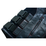 Patriot Wheels Men Padded Motorcycle Biker Leather Vest Concealed Carry