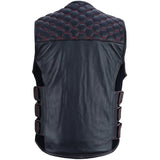 Patriot Wheels Men Padded Motorcycle Biker Leather Vest Concealed Carry