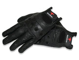 Men's Premium Leather Biker Police Style Perforated Leather Gloves