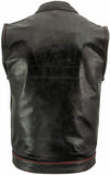 Men Club Paisley Biker Motorcycle Concealed Carry Leather Vest