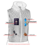 Redline - Mens Hooded Padded Motorcycle Biker Leather Vest Concealed Carry