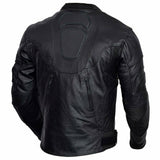 Mens Classic Black Perforated Leather Biker Style Motorcycle Jacket Zipout liner