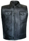 Mens Club SOA Style Removable Hoodie Motorcycle Concealed Carry Leather Vest