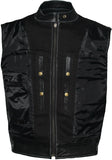 Mens Club Style Solid Leather Motorcycle Biker Leather Vest Concealed Carry