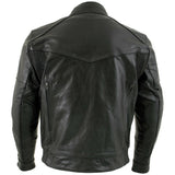 Mens Biker Cruiser Style Premium Cowhide Armored Motorcycle Concealed Carry Jacket