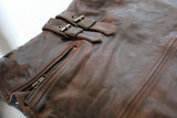 Ladies Chocolate Brown Side Buckle Motorcycle Biker Leather Concealed Carry Vest