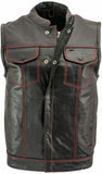 Men Club Paisley Biker Motorcycle Concealed Carry Leather Vest