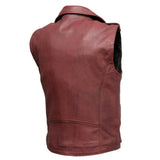 Men's Classic Sleeveless Biker Style Classic Vest Belted Motorcycle Leather Vest