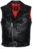 Men's Classic Sleeveless Biker Vest Belted Motorcycle Vest