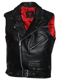 Men's Classic Sleeveless Biker Vest Belted Motorcycle Vest