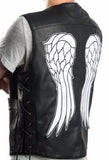 Daryl dixon Side Laces walking dead wing vest Motorcycle Style Biker Concealed Carry Leather Vest